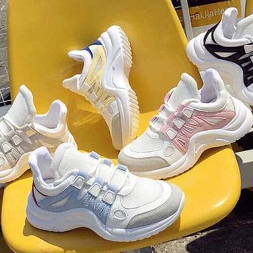 2019 spring and autumn new womens shoes Korean version of lightweight breathable platform casual sports shoes