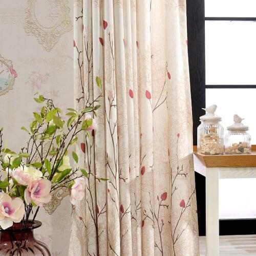 [byetee] Custom Drapes High-grade Cotton Living Room Bedroom Blackout Curtains For Fabric Pastoral Printed Floral Linen Curtain