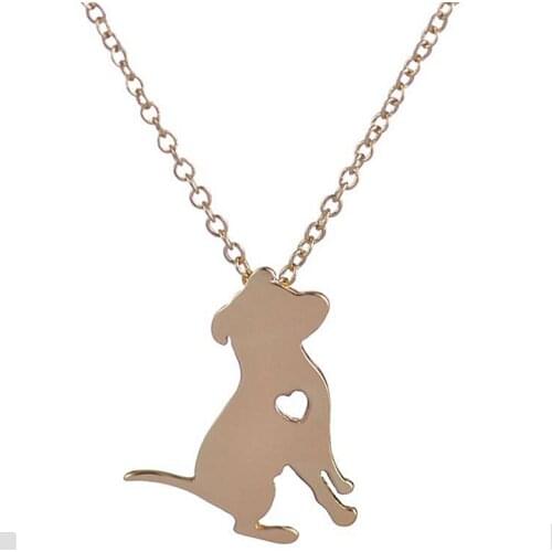 Wholesale 10Pcs New Cute Cartoon Puppy Dog With A Heart Anime Pendant Women Kids Love Gift Necklace Mix Lots Jewelry