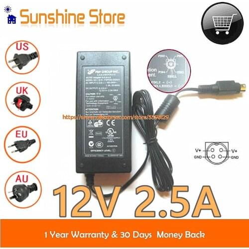 Genuine FSP FSP030-DGAA1 Ac Adapter 12V 2.5A 30W 4pin Power Supply Laptop Adapter For DIGITALREKORDER TVVR30003 TVVR20001