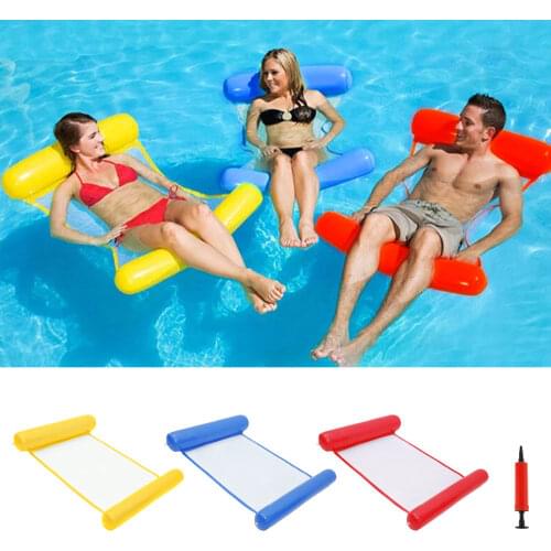 Floating Water Hammock Recliner Inflatable Floating Swimming Mattress Sea Swimming Ring Pool Party Toy Lounge Bed for Swimming