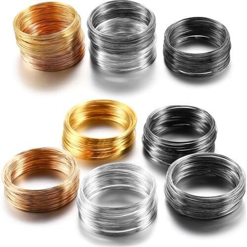 100Loops/Lot 0.6mm Memory Beading Steel Wire Beading Wire For DIY Jewelry Findings Bangle Bracelet Making Accessories Supplies