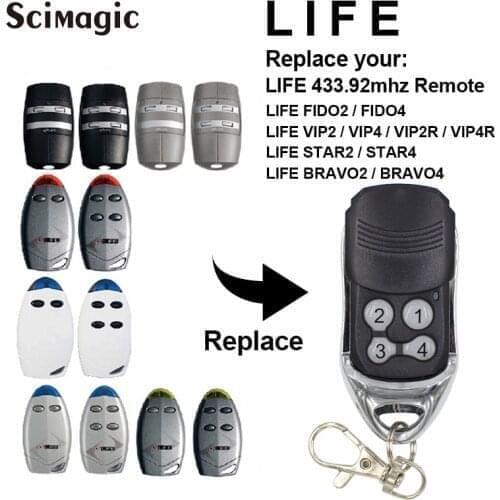 LIFE garage door remote control gate compatible FIDO2 FIDO4 VIP2 VIP4 VIP2R VIP4R remote garage rolling code for gate control