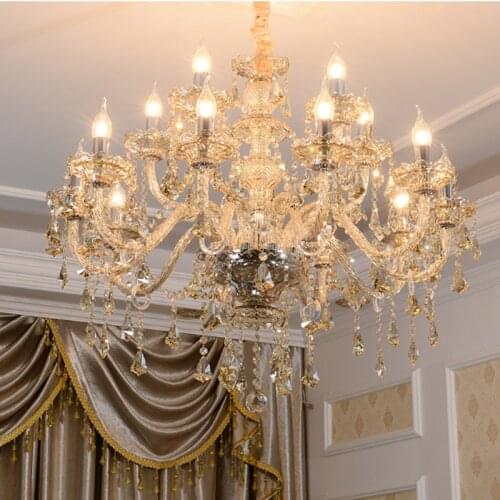 LED Modern Crystal Chandeliers Amber Chandelier Bed Room Chandelier Lighting Kitchen Long Crystal Chandelier Lights Dining Room