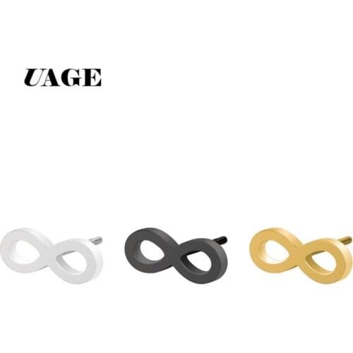 UAGE 8 eight shaped earrings for women girl Trendy minimalist stainless steel stud earring Simple infinity earings jewelry