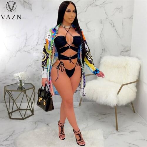 VAZN 2021 Top Quality Plus Size Chiffon Shirts Retro Young Overalls Daily Open Stitch Full Sleeve Women Slim X-Long Shirts