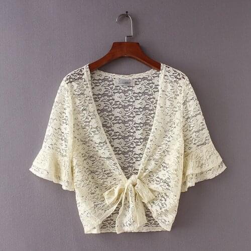 Plus Size XL-4XL Beige Pink V-neck Cardigan Womens Lace Summer Outerwear