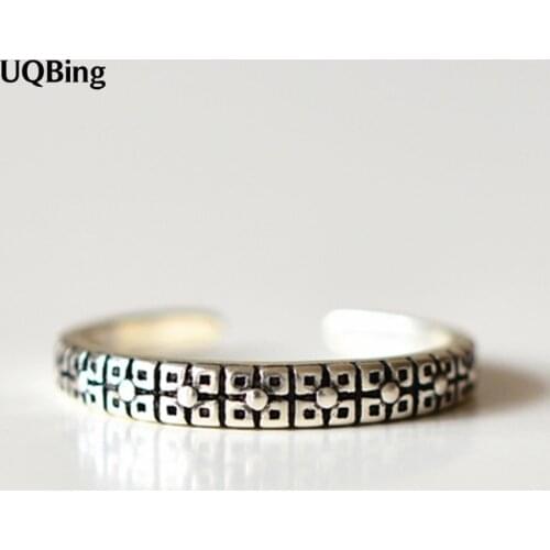 New Arrival 925 Sterling Silver Retro Silver Ring Oepn Rings For Women Girl Jewelry Drop Shipping