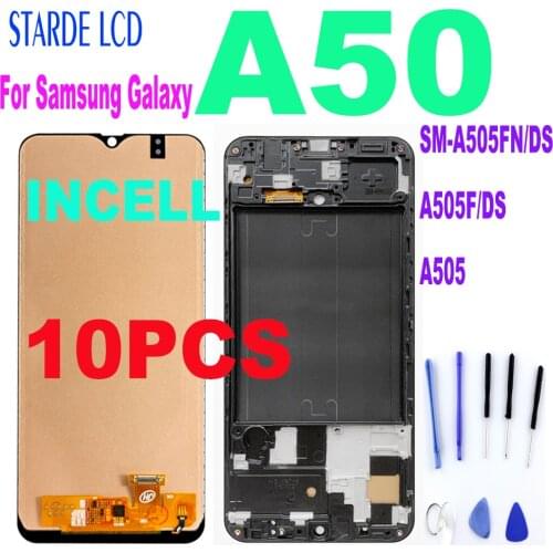 10PCS For Samsung Galaxy A50 LCD Display Touch Screen Digitizer Assembly with Frame For Samsung a50 a505 A505F/DS A505F A505FD