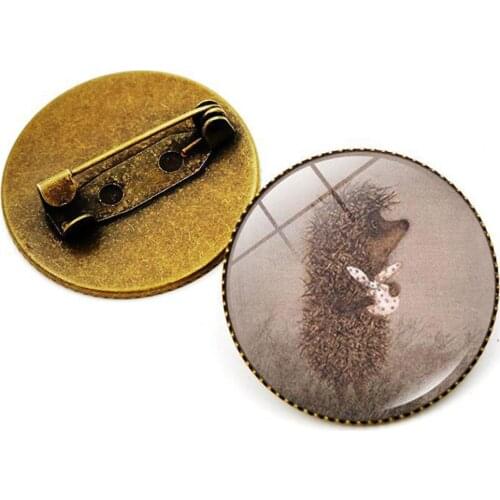 1 Piece Hedgehog Brooch Special Animal Pins Vintage Jewelry Brooches Bronze Antique Plated Collar Pin For Women Gift