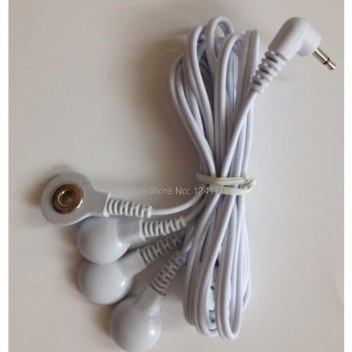 2pcs/set 4-in-1 DC 2.5mm TENS unit electrode lead wires cables connecting wire with 3.5 Snap Hole use for TENS machine