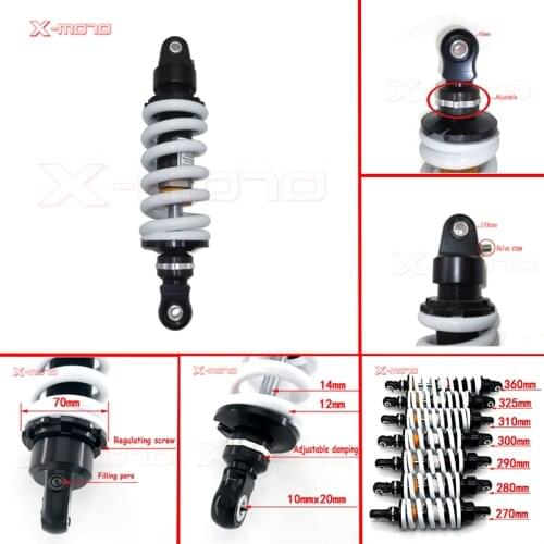 270/280/290/300/310mm rear shocks 1000LBS adjustable damping absorber suspension for Kayo Xmotos KLX110 CRF50/70 Dirt Pit Bikes