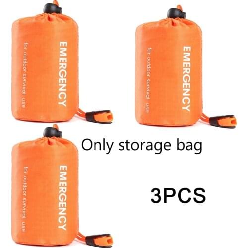 3pcs Emergency Storage Bag Waterproof Outdoor Survival Camping Hiking Pack Reusable Multifunction Emergency Sleeping Bags Tools