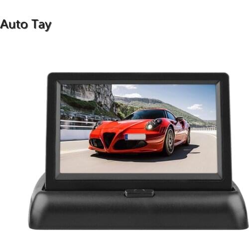 4.3 Inch Foldable Car Monitor HD LCD Display 16:9 Screen Front Side Reverse Rear View Camera Monitor Auto Parking System