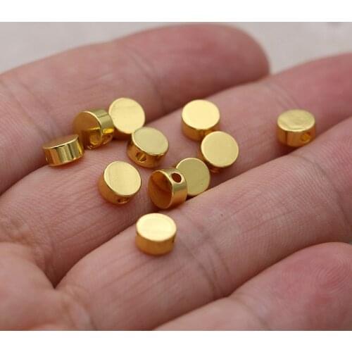 6mm Round Copper Spacer Beads Gold Color Loose Beads for Jewelry Making Bracelet Necklace Jewelry Accessories DIY 10pcs