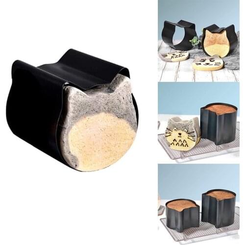 AF89 Cat Head Toast Mold,Aluminized Plate Bread Loaf Pans,Non-Stick Bread and Loaf Pans Cute Cat Shaped Bread Baking Mold
