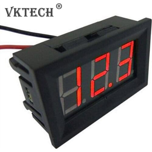 Digital Voltmeter DC 2.4V to 30V 2-Wire Digital Voltmeter Voltage Panel Meter For Electromobile Motorcycle Car LED Display Gauge