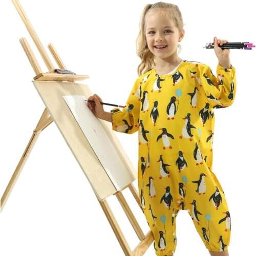 Pineapple Print Baby Waterproof Long Sleeve Feeding Painting Smock Jumpsuit