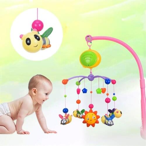 Newborn Baby Accessories Bed Decoration Toy Mobile On The Crib Hanging Rotating Bell With Melodies Dual Purpose For Newborns