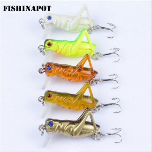 FISHINAPOT 1pcs 40mm 3g Grasshopper Insects Fishing Lures Flying Wobbler Crankbait Hard Artificial Bait Bass Jerkbaits Swimbait