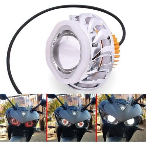 Hot Motorcycle Headlight Hi Lo Strobe beam Double Halo Angel Devil Eye For YAMAHA vmax 1200 1700 v max tenere 700 xtz700 xjr1300
