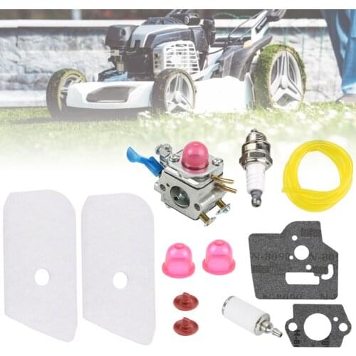 Carburetor for Husqvarna 545081848 C1Q-W40A 128C 128CD 128L 128LD 128LDX 128R Lawn Mower w/ Gasket Filter Spark Plug Check Valve