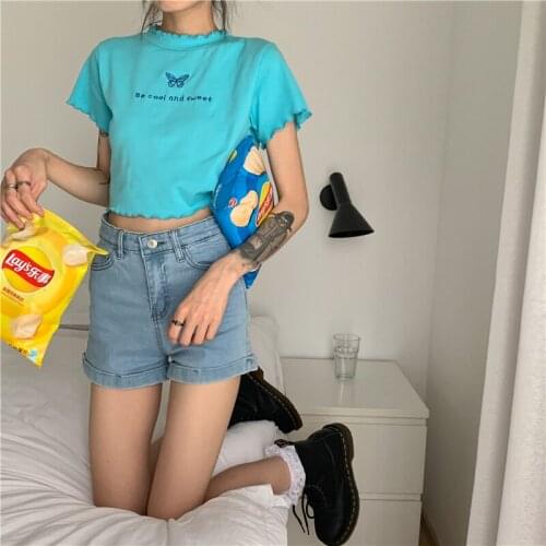 Женские джинсовые шорты Kokopiecoco China At AliExpress