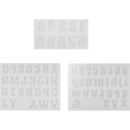 3Pcs Letters Resin Mold Silicone Number Alphabet Epoxy Casting Mould for DIY Keychain Pendant Earring Jewelry,Cake Decor