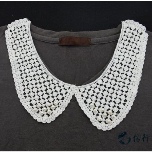 Lace false collar white embroidered fake lace collar trim diy women applique sewing supplies african guipure lace collars#3514
