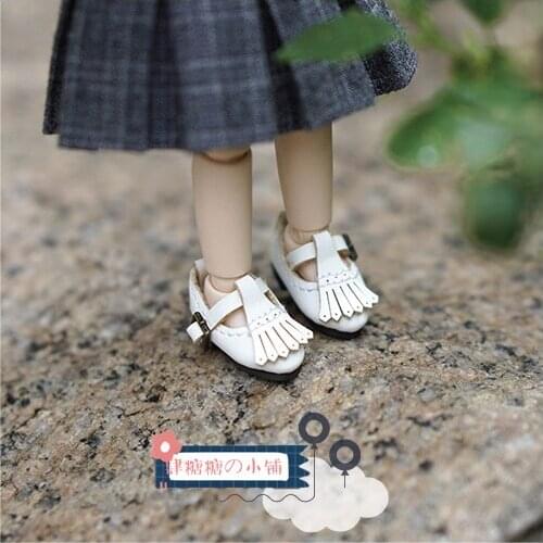 OB11 doll shoes retro style small leather shoes ● tassel t-toed shoes ● cloth clay GSC doll shoes accessories