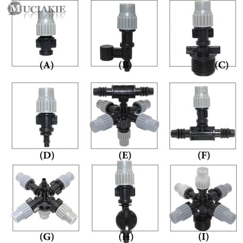 MUCIAKIE 10 Types of Misting Sprinkler Misting Nozzle Atomizer Cooling System Garden Irrigation Shower Nozzle with Adapters