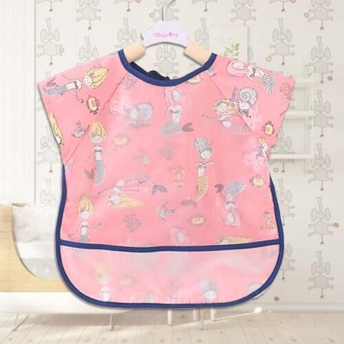 Lovely Cartoon Animals Print Baby Bibs Infant Bib Waterproof EVA for Children All Seasons Shorts Sleeve Feeding Baby Cloth Bib