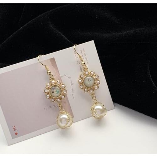 2020 new high-end baroque style pendant earrings Korean fashion temperament jewelry holiday gift statement earrings for women