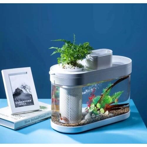 New Amphibious Ecological Lazy Fish Tank Pro Work With Mijia APP Automatic Timing Feeding AI Smart Lighting With Water Filter