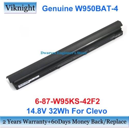 Original W950BAT-4 Battery for Clevo 6-87-W95KS-42F2 6-87-W95KS-49F Laptop Battery 14.8V 31.68Wh