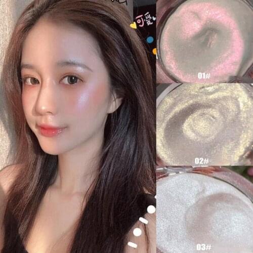 3 Color High Gloss Glitter Highlighter 3D Facial Contour Makeup Palette Waterproof Long-lasting Brightening Glitter Makeup Tools