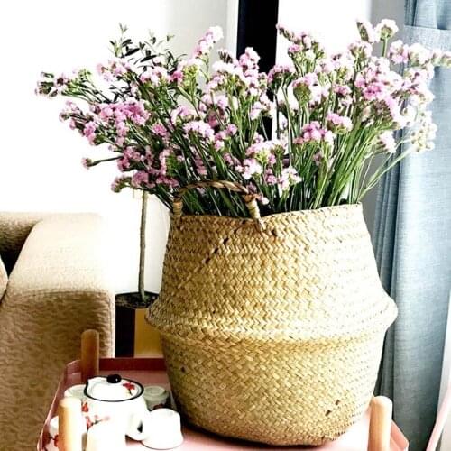 Portable Plant Rattan Flower Basket Foldable Clothes Quilt Laundry Storage Storage Basket Home Garden Decoration Flower Pot