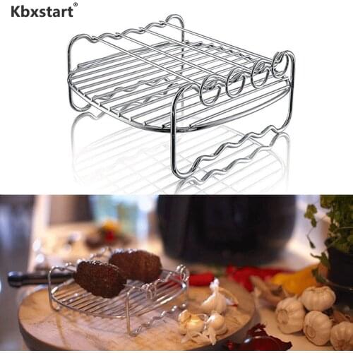 Air Fryer Accessories Stainless Steel Double Grill Rack Microwave Oven Rack Empty Grid Philips HD9904 For HD9220 HD9232 HD9233