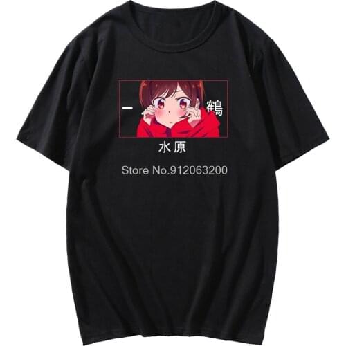 SOSHIRL Rent A Girlfriend Pattern T-shirt Top Unisex Anime Short Sleeve Fashion Korea Sexy Ruka Sarashina Tshirt Male