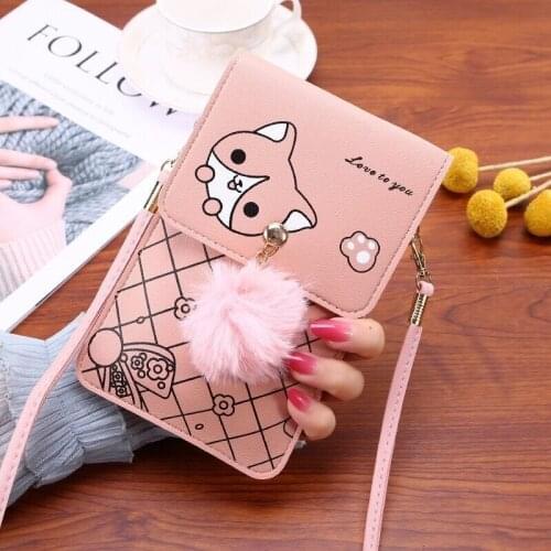 Crossbody bags for women 2021 PU Touch mobile phone bag Fashion contrast color vertical cellphone pouch shoulder bag purses