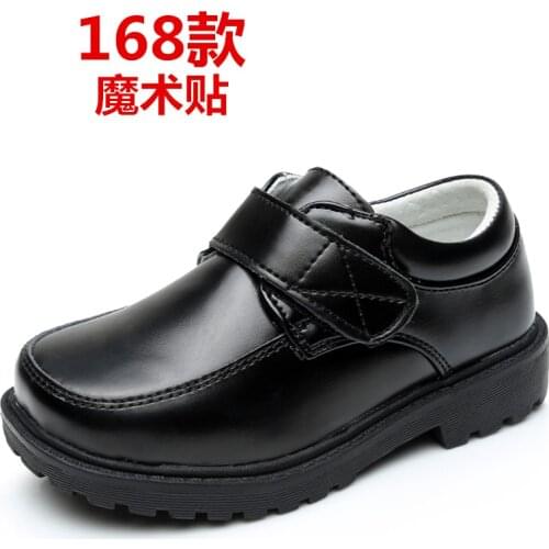 2019 3-5 10 15 Years boys Shoes For School Black Party Shoes For Kids Autumn Fashion Genuine Leather Dance Children Teens Shoe