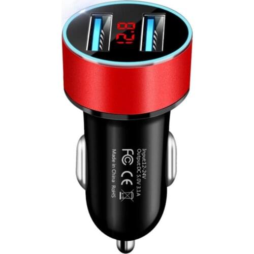 Universal Car Vehicle Phone Charger Cigarettes Lighter 3.1A Dual USB Mobile Phone Quick Charging Charger Auto Accessories