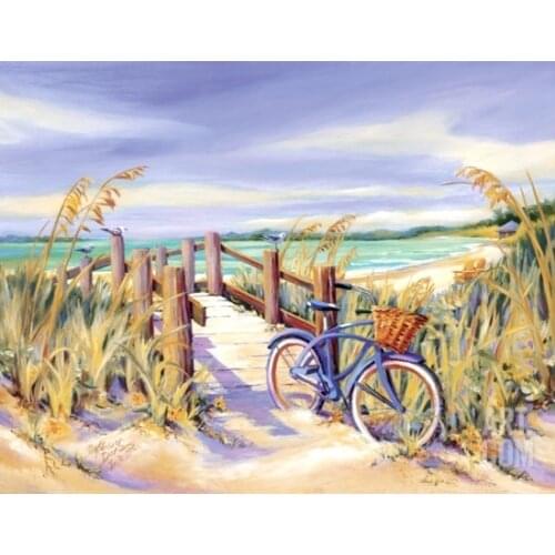 Bicycle & flowers 5D landscape DIY embroidery Diamond Painting 3D Cross Stitch kits Mosaic flower paintings weddig wall decors