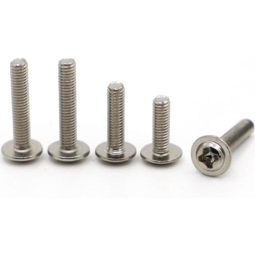 DIN967 M2 M2.5 M3 M4 M5 Nickel Plating Pan Head Cross Recessed Screws with Collar For Computer Floppy DVD ROM Motherboard