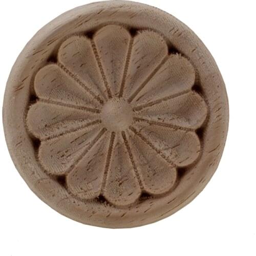 VZLX Natural Wood Applique Irregular Flower Carving Decals Decorative Mouldings For Cabinet Door Furniture Decor Home Decoration