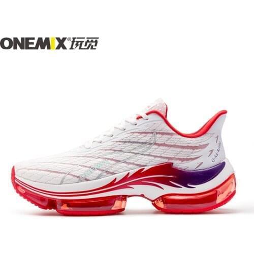 ONEMIX Running Shoes Women Sneakers Comfortable Outdoor Jogging Walking Shoes Red Shoes