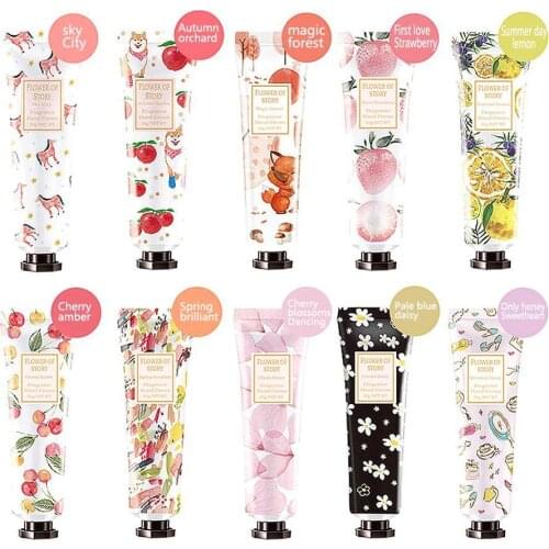 10PCS 10flavors 300ml Winter Hand Cream Fruit Flower Flavors Nourish Hand Cream Moisture Nourishing Anti Chapping Hand Lotion