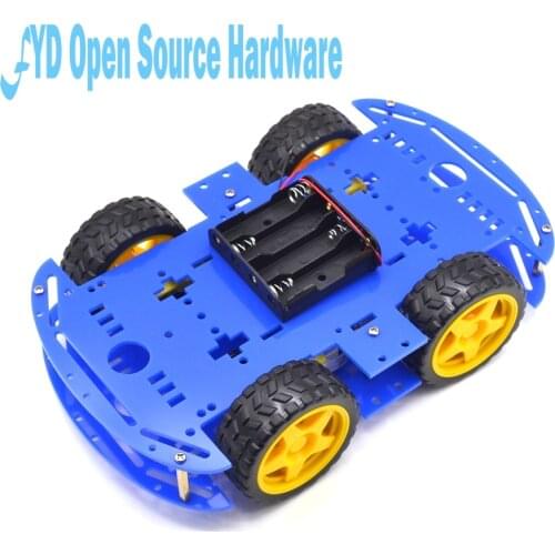 1 pc blue Motor Smart Robot Car Chassis Electronic Manufacture DIY Kit Speed Encoder Battery Box 4WD 4 Wheel Drive Car