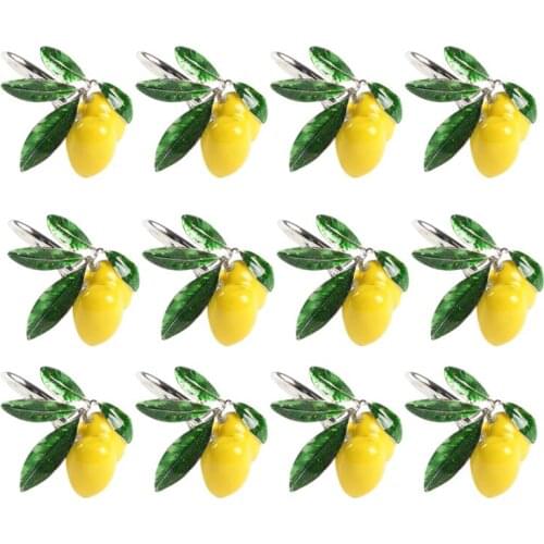 12Pcs Lemon Napkin Buckle Fruit Napkin Ring Paper Towel Ring Hotel Table Decoration