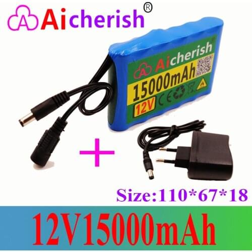 18650 Lithium Ion Rechargeable Battery Li-ion with Bms Battery Pack Protection Board + Charger Bundle 3S2P 12V 15000mah 1 CE